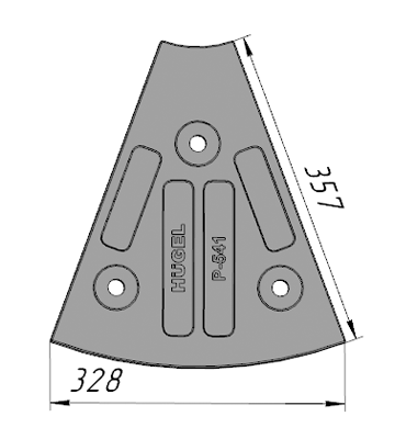 Р-541(S) (CLB20.8.3.3-1; 12292571) Торцевой сектор брони SANY (CLB20)